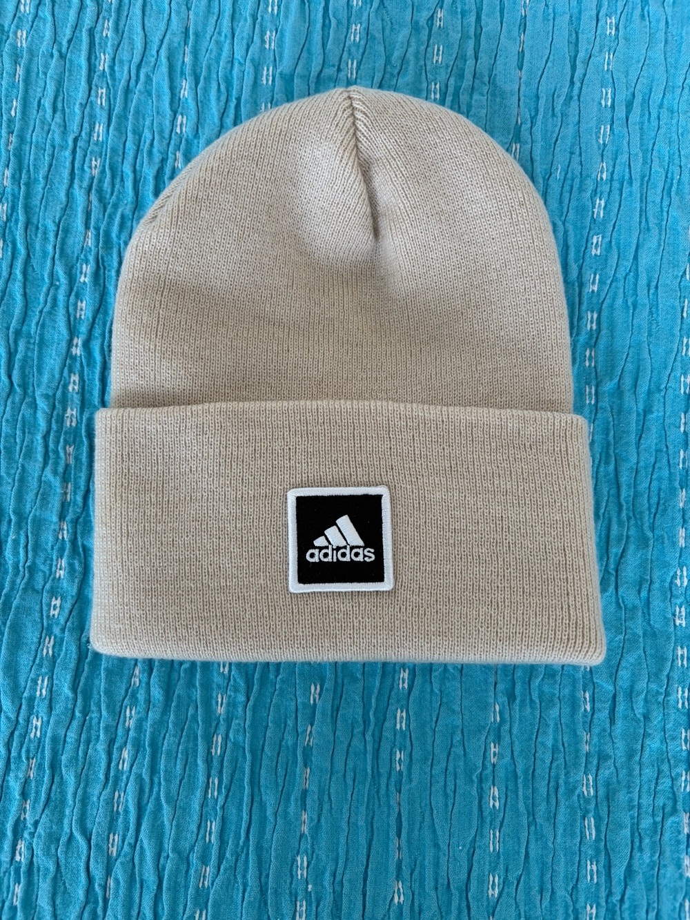 adidas Beige Cuffed Knit Beanie